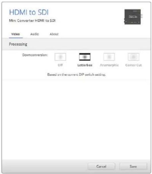 Blackmagic Design OpenGear Converter Sync Generator - Меню Processing - 1