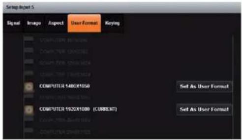 Analog Way Eikos2 - The next tab is the USER FORMAT: - 1