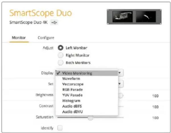 Blackmagic Design SmartView Duo - Monitoreinstellungen - 1