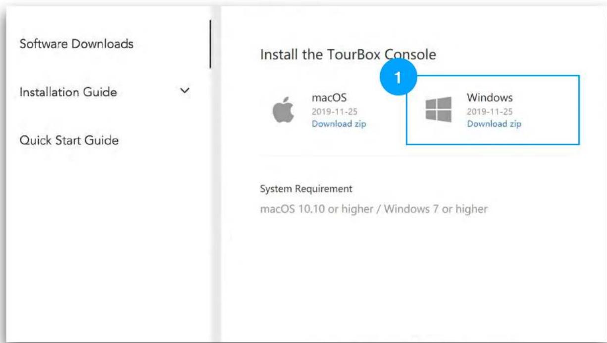 Software Downloads Installation Guide Quick Start Guide Install the TourBox Console macOS 2019-11-25 Download zip Windows 2019-11-25 Download zip System Requirement macOS 10.10 or higher / Windows 7 or higher