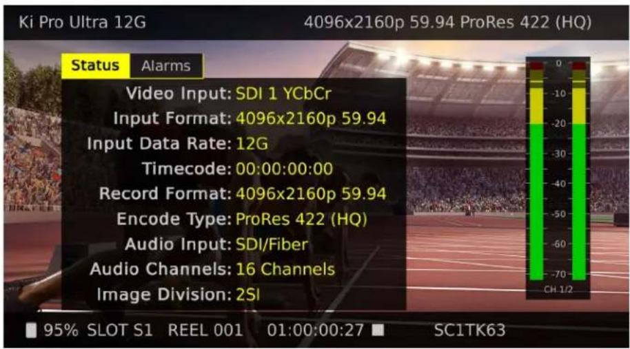 AJA Ki Pro Ultra 12G - Status Display - 1