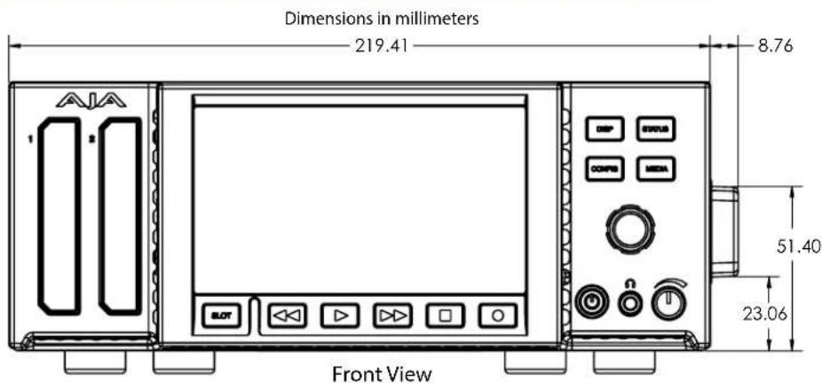 AJA Ki Pro Ultra 12G - Dimensions - 1