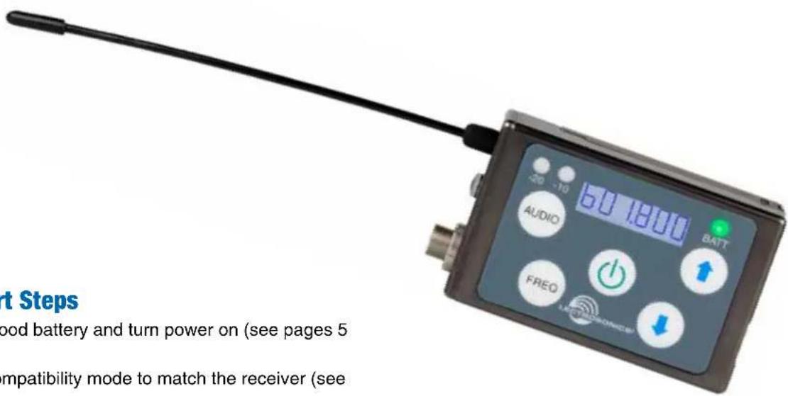 Lectrosonics SSM - Digital Hybrid Wireless® Micro Transmitter SSM, SSM-941, SSM/E01, SSM/E01-B2, SSM/E02, SSM/E06, SSM/X - 1