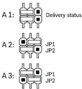 A 1: Delivery status A 2: JP1 JP2 A 3: JP1 JP2