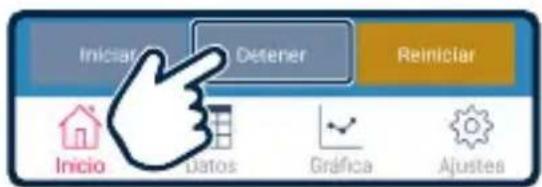Iniciar Detener Reiniciar Inicio Datos Gráfica Ajustes