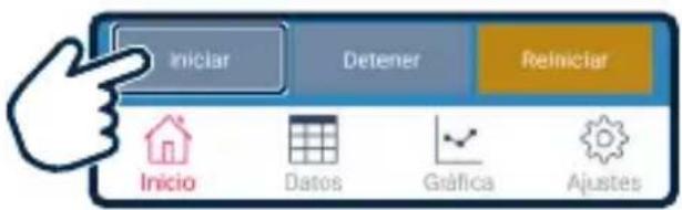 Iniciar Detener Reiniciar Inicio Datos Gráfica Ajustes