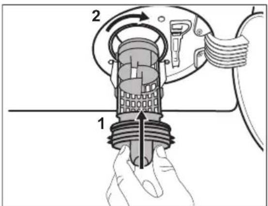 AEG L8FE77485 - Gehen Sie zum Reinigen der Pumpe folgendermaßen vor: - 7