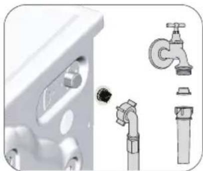 Illustration of a bathroom sink with faucet and pipe fittings (no text or symbols).