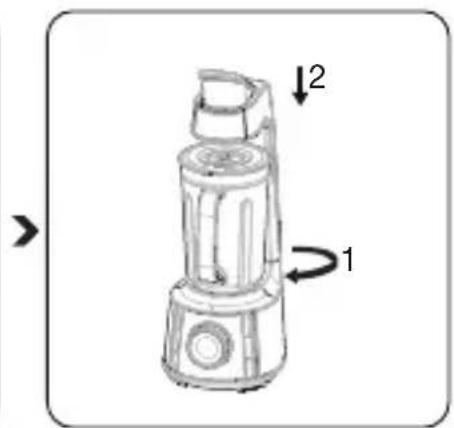 Diagram of a portable device with labeled parts 1 and 2, showing directional arrows indicating movement or flow.