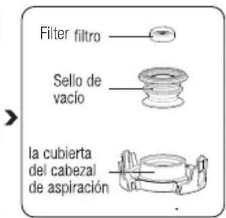 Filter filtro Sello de vacío la cubierta del cabezal de aspiración