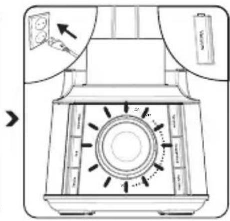 Diagram of a vintage rotary fan with labeled components and directional arrows indicating electrical or mechanical operation.