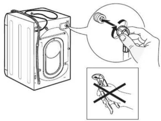 Diagram illustrating the installation of a washing machine with a tool, showing disassembly and no tool use.