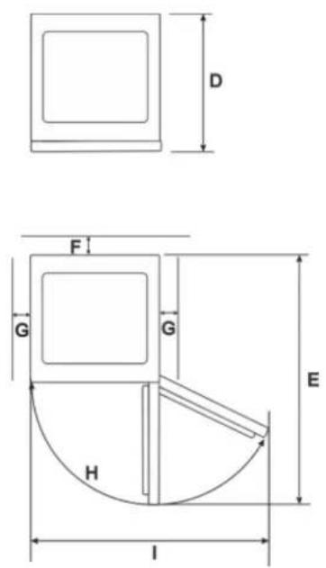 Exquisit RKB 60-14 A++ - Gerätemaße in mm und Grad - 2