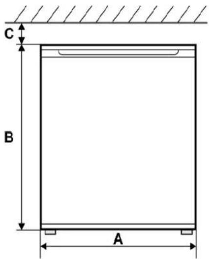 Exquisit RKB 60-14 A+G - Gerätemaße in mm und Grad - 1