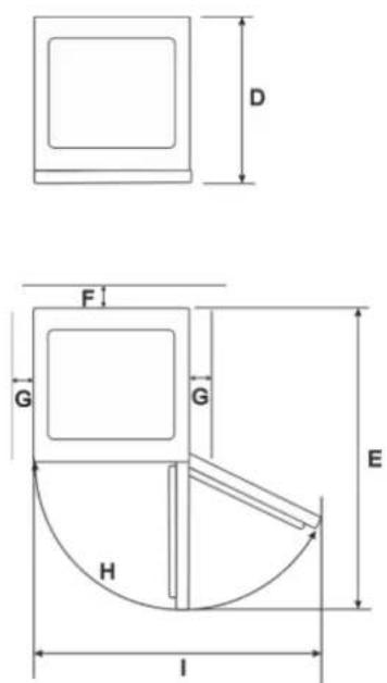 Exquisit RKB 60-14 A+ - Gerätemaße in mm und Grad - 2