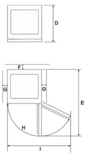 Exquisit RKB 05-14 A+G - Gerätemaße in mm und Grad - 2