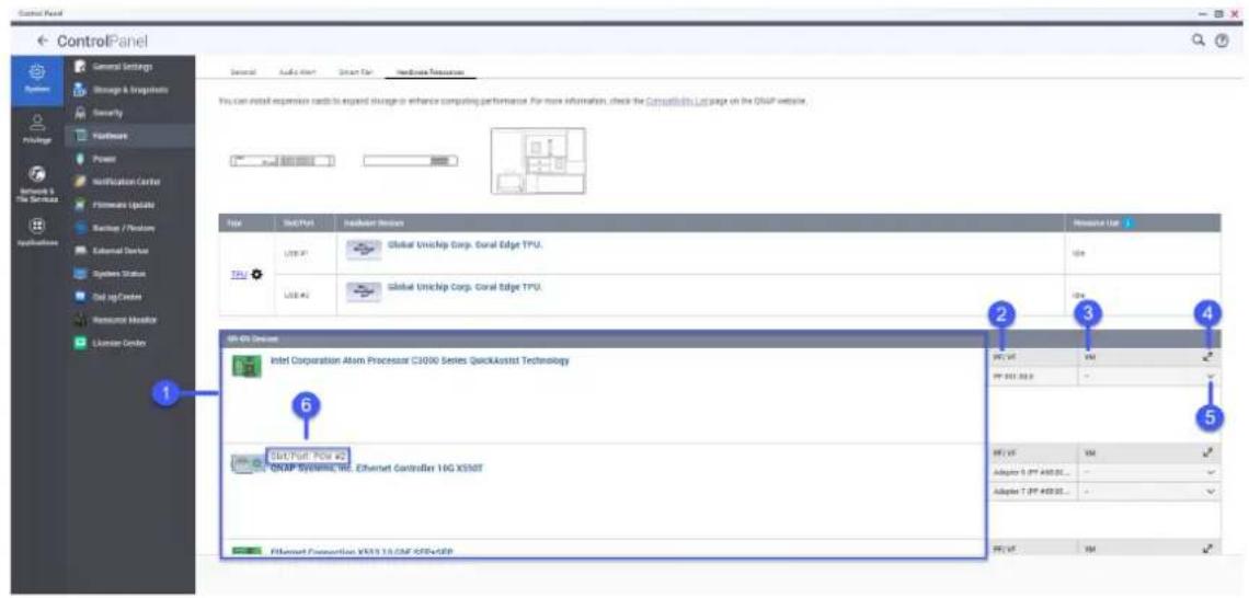 QNAP TS-432PXU-RP - Single Root I/O Virtualization (SR-IOV) Einstellungen anzeigen - 1