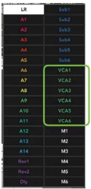 LR A1 A2 A3 A4 A5 A6 A7 A8 A9 A10 A11 A12 A13 A14 Rev1 Rev2 Dly Sub1 Sub2 Sub3 Sub4 Sub5 Sub6 VCA1 VCA2 VCA3 VCA4 VCA5 VCA6 M1 M2 M3 M4 M5 M6