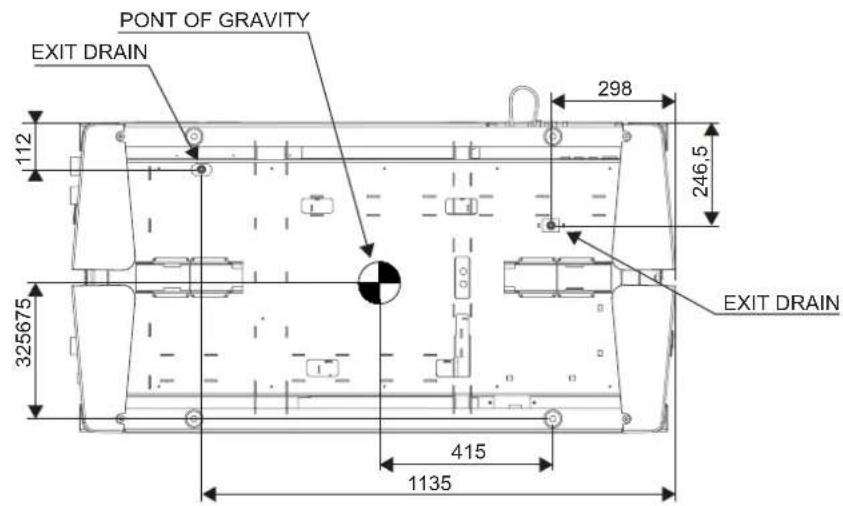 PONT OF GRAVITY EXIT DRAIN 298 112 246.5 325675 EXIT DRAIN 415 1135
