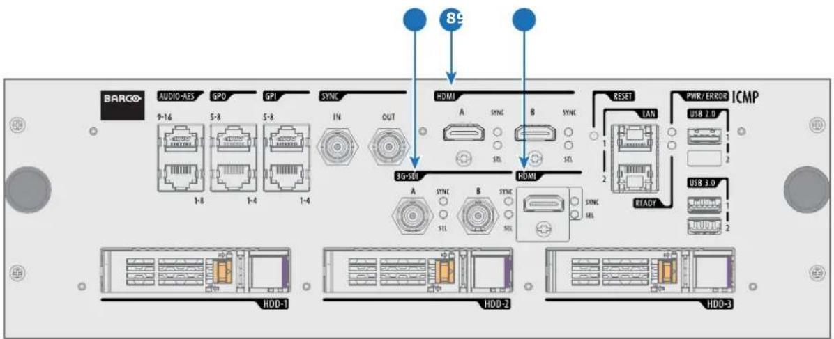 BARCO AUDIO-AES GPO GPI SYNC IN OUT 3G-500 HDMI A SYNC B SYNC HDMI RESET LAN PWR/ERROR ICMP USB 2.0 1 2 2 2 2 2 2 2 2 2 2 2 2 2 2 2 2 2 2 2 2 2 2 2 2 2 2 2 2 2 2 2 2 2 2 2 2 2 2 2 2 2 2 2 2 2 2 2 2 2 2 HDD-1 HDD-2 HDD-3