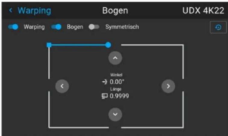 Warping Bogen UDX 4K22 Warping Bogen Symmetrisch Winkel → 0.00° Länge □ 0.9999