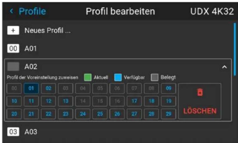 Barco Balder CinemaScope - So löschen Sie ein Profil - 3