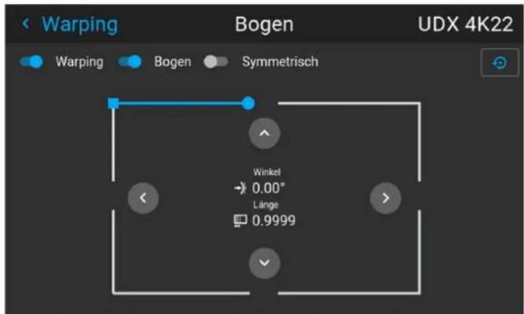 Warping Bogen UDX 4K22 Warping Bogen Symmetrisch Winkel → 0.00° Länge □ 0.9999