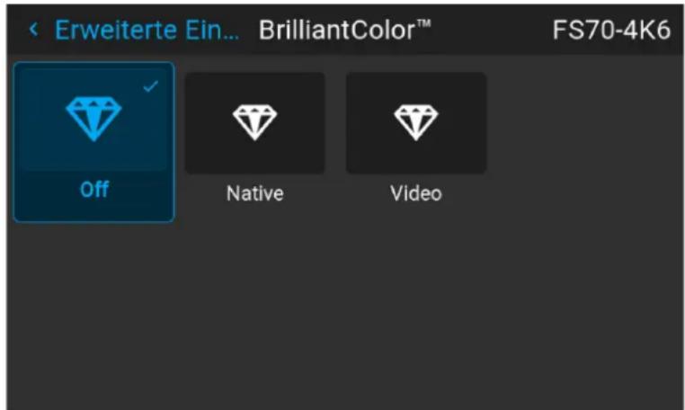 Erweiterte Ein... BrilliantColor™ FS70-4K6 Off Native Video