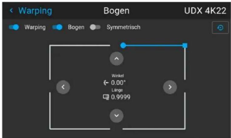 Warping Bogen UDX 4K22 Warping Bogen Symmetrisch Winkel ← 0.00° Länge 0.9999