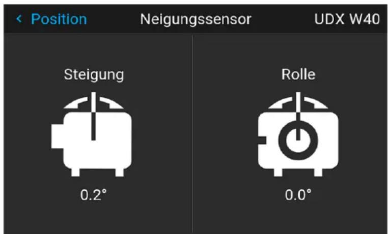 Position Neigungssensor UDX W40 Steigung 0.2° Rolle 0.0°