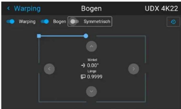 Warping Bogen UDX 4K22 Warping Bogen Symmetrisch Winkel → 0.00° Länge □ 0.9999
