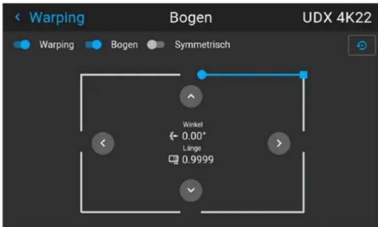 Warping Bogen UDX 4K22 Warping Bogen Symmetrisch Winkel ← 0.00° Lange 0.9999