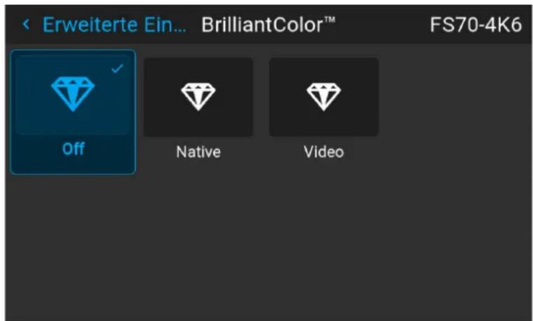 Erweiterte Ein... BrilliantColor™ FS70-4K6 Off Native Video
