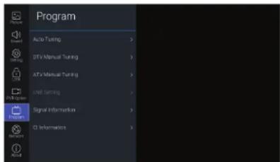 Program Auto Tuning OTV Manual Tuning ATV Manual Tuning LINK Sailing Signal Information CI Information
