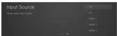 Input Source Please select input source TV AV HDMI 1 HDMI 2 HDMI 3