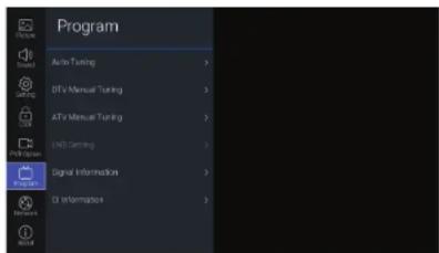 Program Auto Tuning DTI's Manual Tuning ATI's Manual Tuning LNTS Gaming Signal Information CI Informatics
