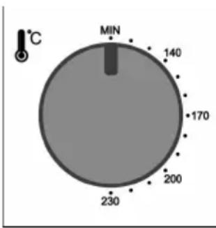 Rommelsbacher KM 3300 - c. Setting the oven temperature - 1