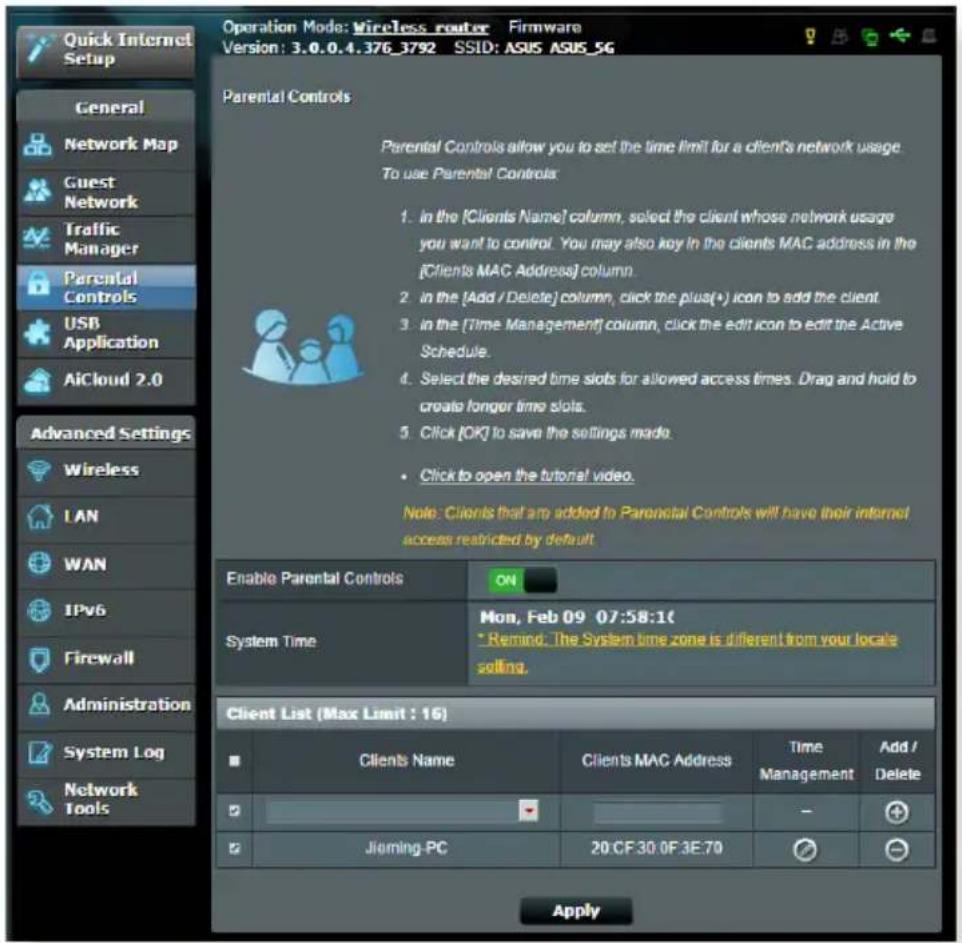 ASUS RT-AC58U V2 - Jugendschutzeinstellungen festlegen - 1