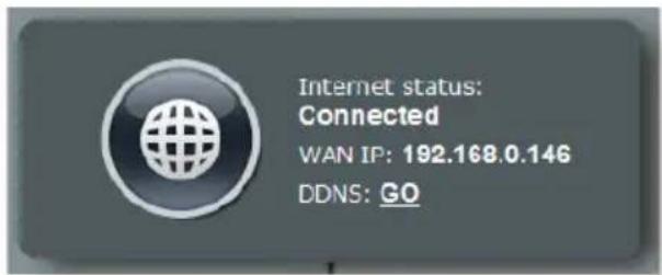 Internet status: Connected WAN IP: 192.168.0.146 DDNS: GO