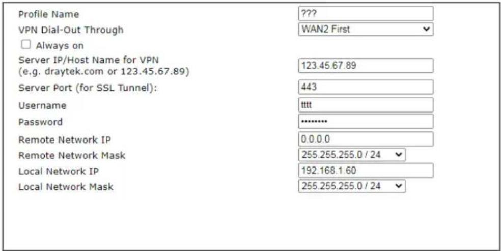 Draytek VigorLTE 200n - VPN Client Wizard - 1