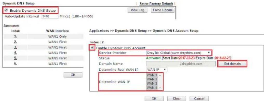 Draytek VigorLTE 200n - Configure DDNS Profile - 1