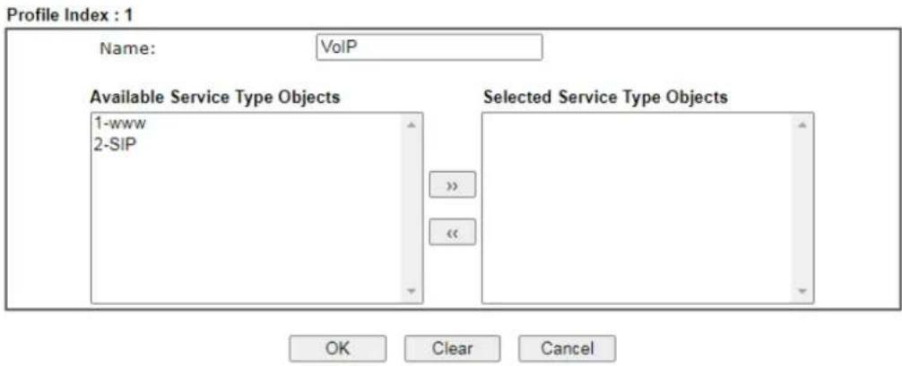 Draytek VigorLTE 200n - VII-1-6 Service Type Group - 1