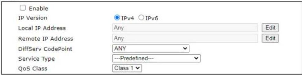 Draytek VigorLTE 200n - Edit the Class Rule for QoS - 2