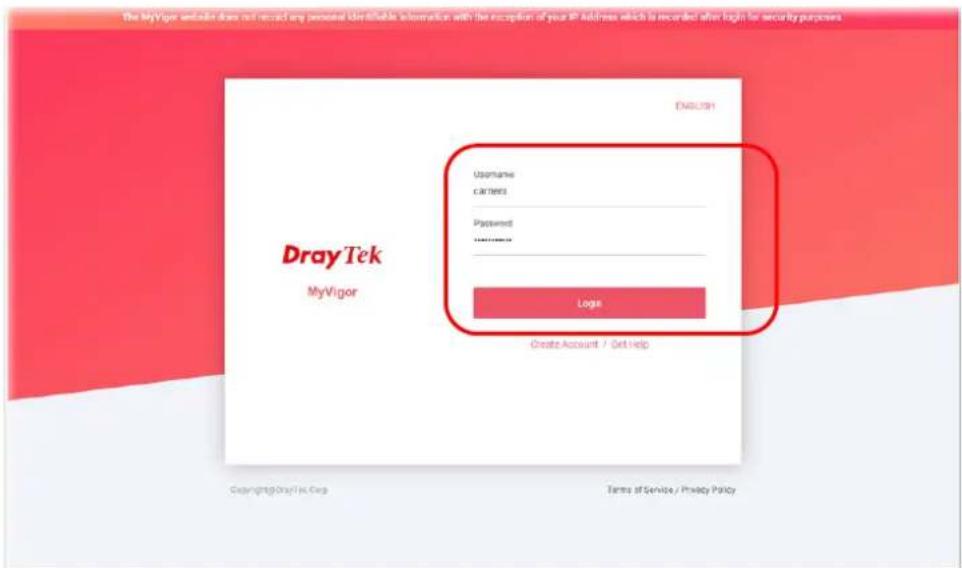 Draytek VigorLTE 200n - Support Area Product Registration - 1
