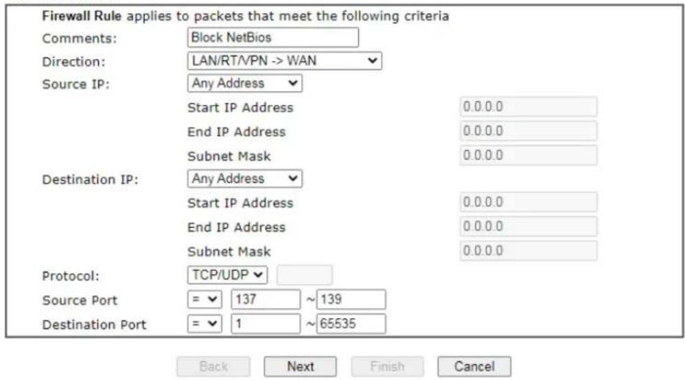 Draytek VigorLTE 200n - V-1-2 Filter Setup - 1