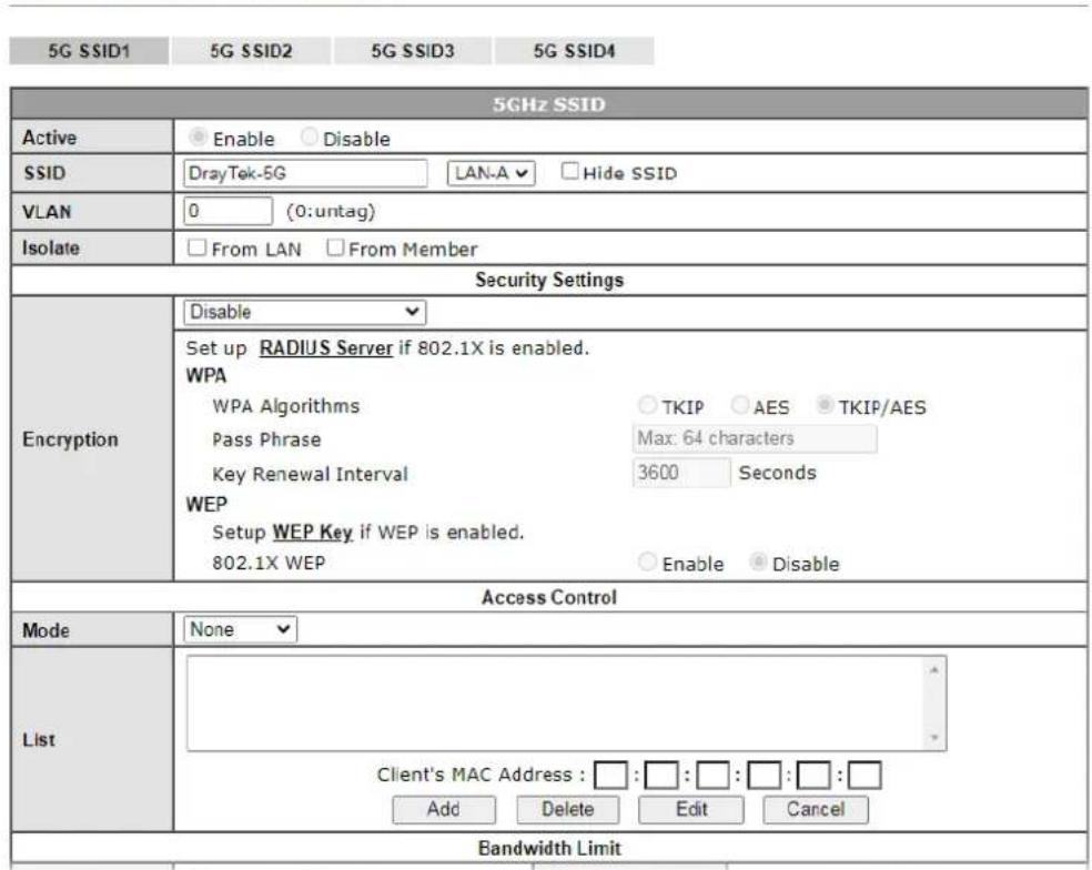 Draytek VigorLTE 200n - VI-3-3 WLAN Profile - 5