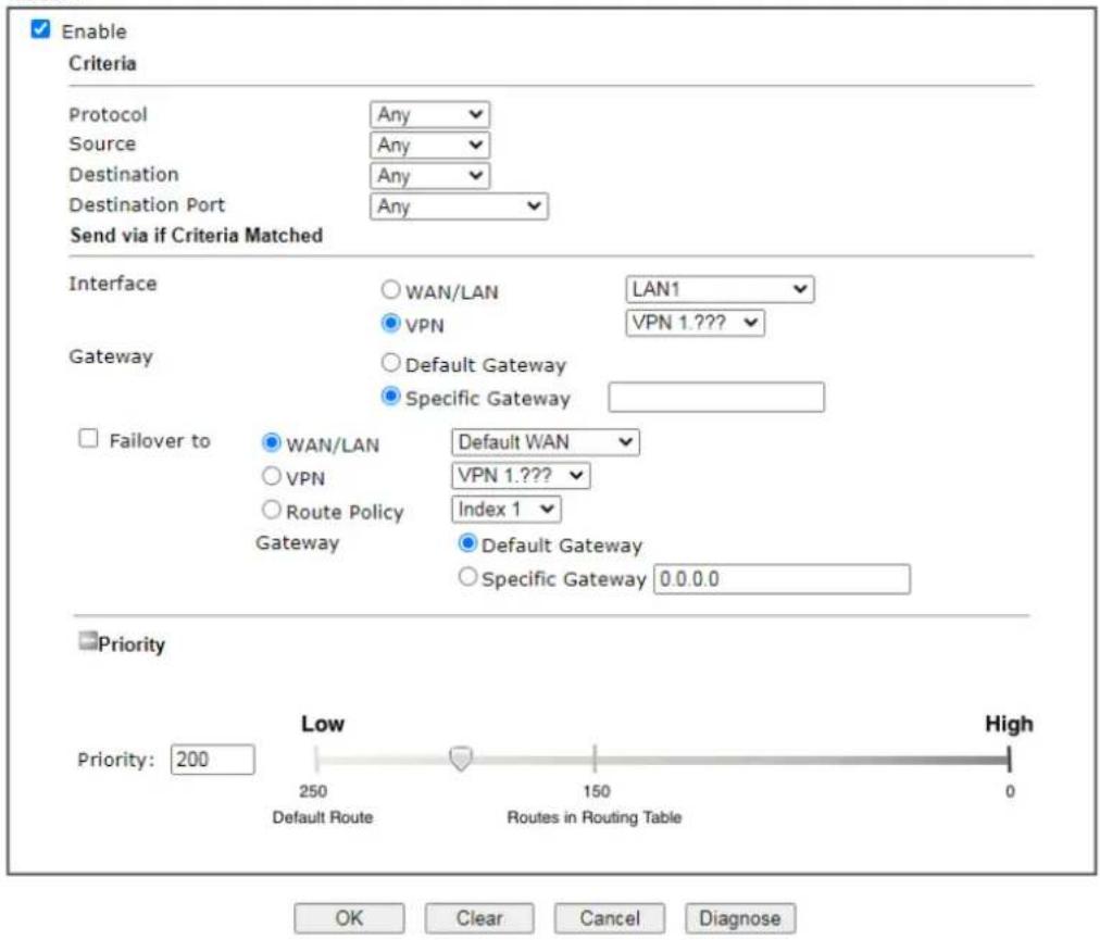 Draytek VigorLTE 200n - II-5-2 Route Policy - 8