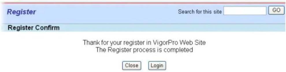 Draytek VigorLTE 200n - Create an Account via Vigor Router - 10