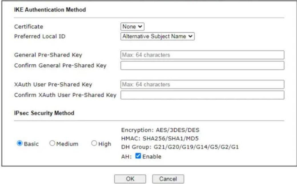 Draytek VigorLTE 200n - IV-1-5 IPsec General Setup - 1