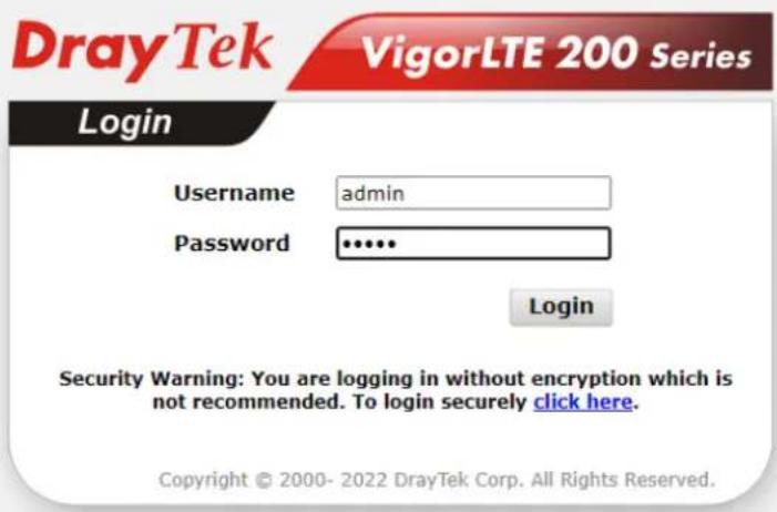 Draytek VigorLTE 200n - I-4 Changing Password - 2